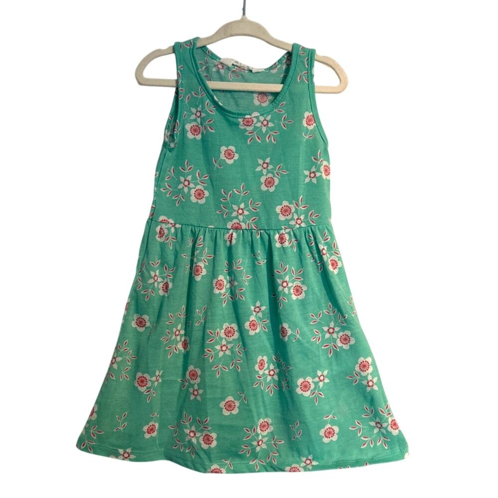 H&M Spring Floral Dress – Light Green with Pink & White Flowers, 2-4 Years